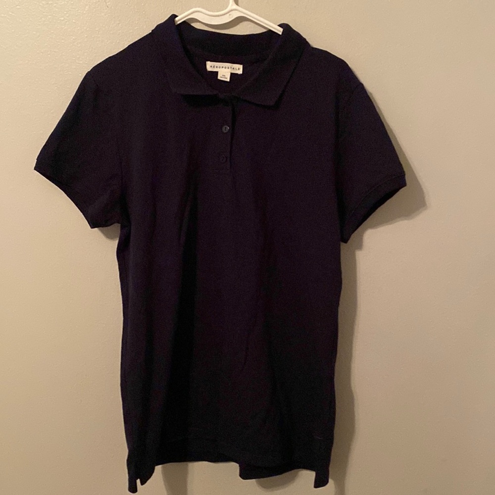 Set of 6 Aēropostale Navy Collared Short Sleeve School Uniform Shirt [Size: XXL]
